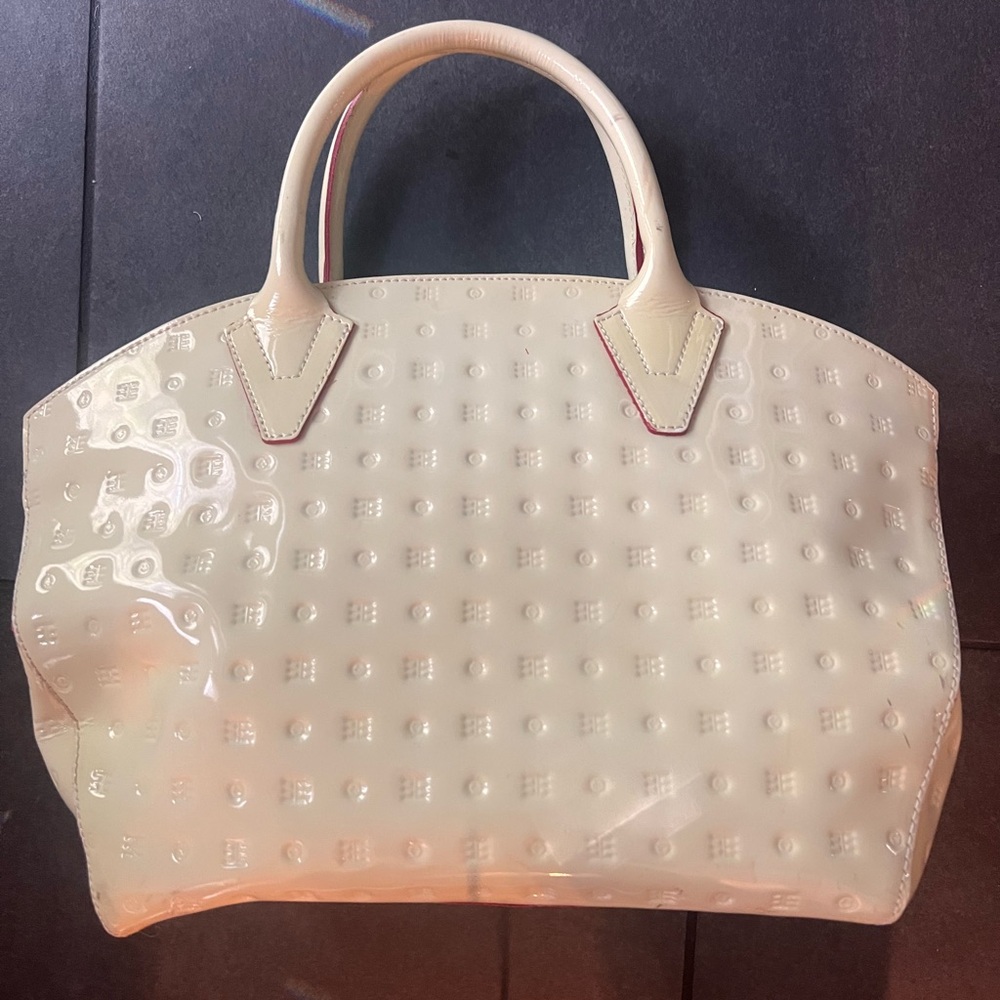 Arcadia Cream Tote Bag with Textured Design- made in Italy